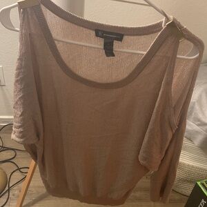 Inc Azria Sheer Tan Sweater